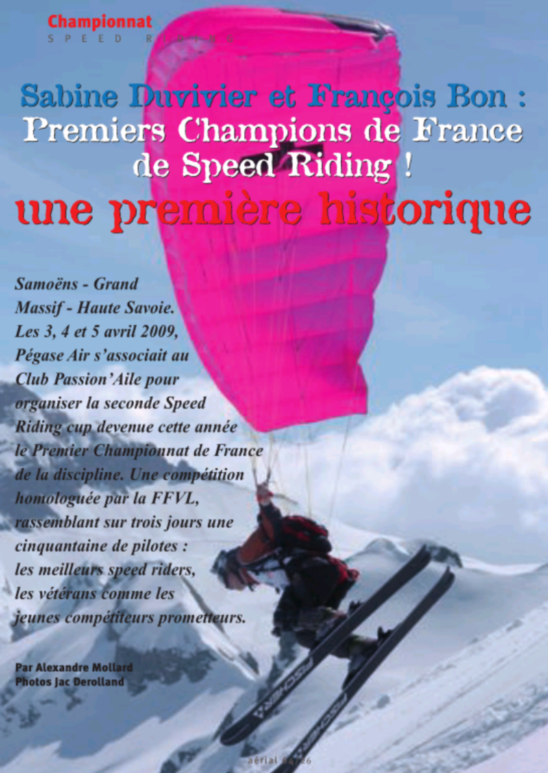 Aerial nº64 - avril 2009 - Championne de france speedriding 